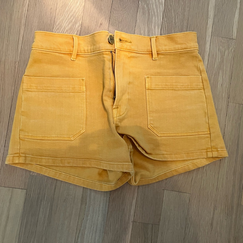 Frame Denim High Waist Yellow Women's Shorts